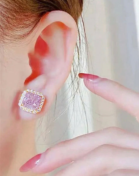 Pink Bella studs