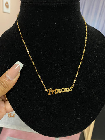 Princess gold plated necklace