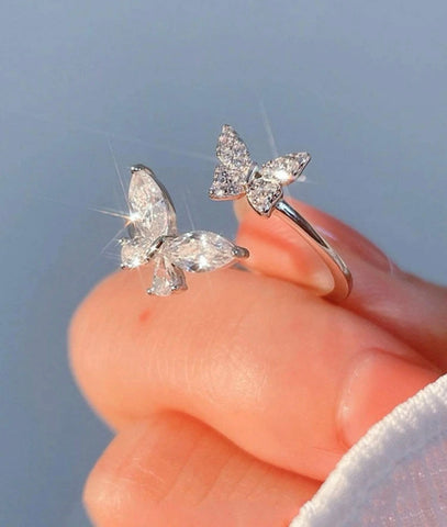 Icy butterfly twin ring