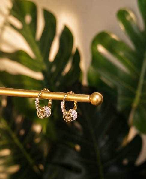 Mini double hoop earrings