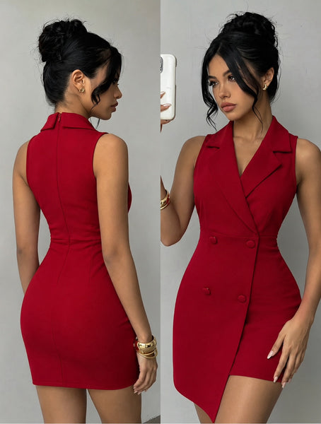 Crimson Blazer Dress