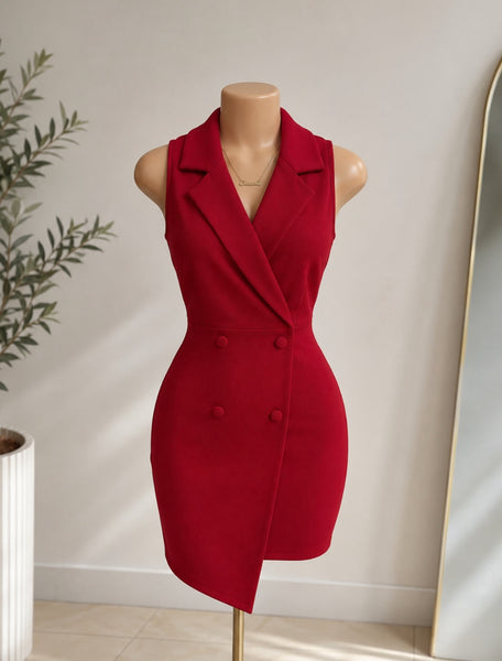 Crimson Blazer Dress
