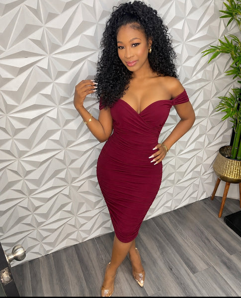 Amour Ruched Midi dress