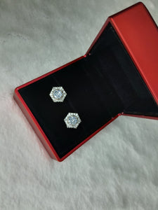 Shimmer hexagon studs