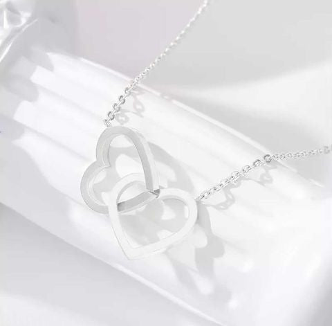 Double heart necklace