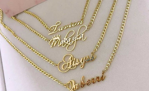 Custom name necklace on Cuban link