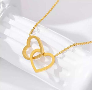 Double heart necklace